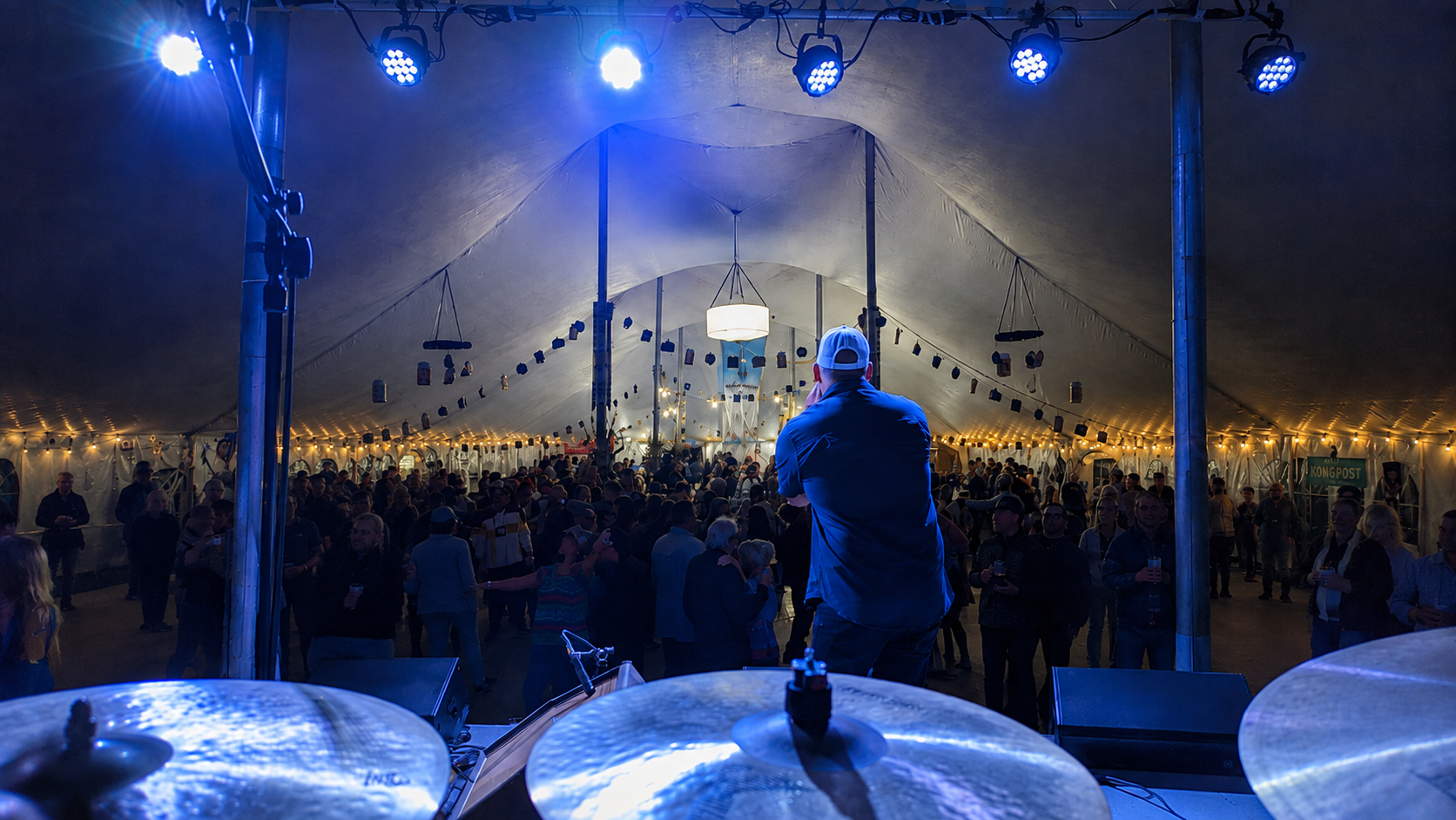 View from the stage — Sold For Sheep performing to a packed crowd